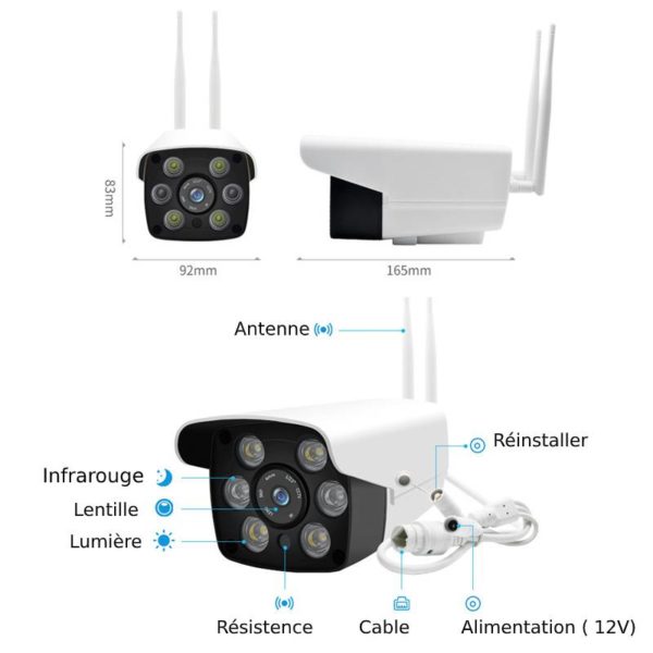 Camera surveillance IP WIFI Extérieur sans Fil au Maroc