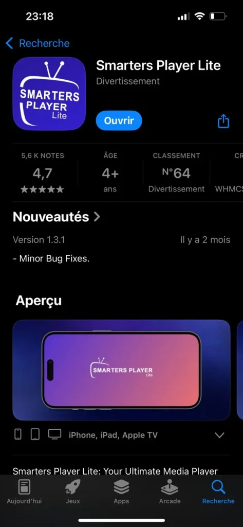 télécharger Smarters Player Lite