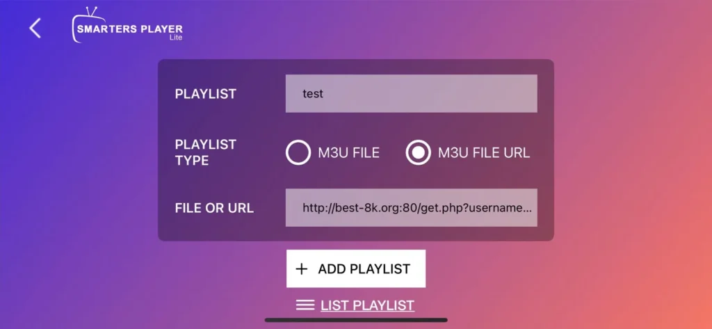 ajouter une playlist M3U