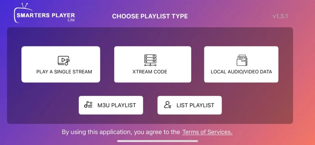 choisir Xtream code ou playlist M3U