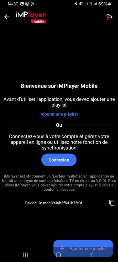 iMPlayer ajouter une nouvelle liste