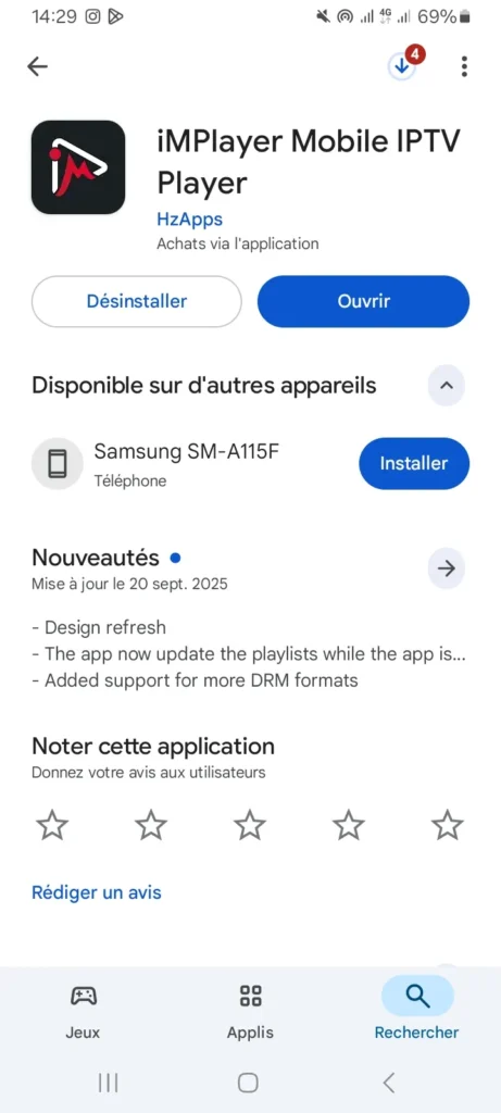 implayer mobile iptv player téléchargement